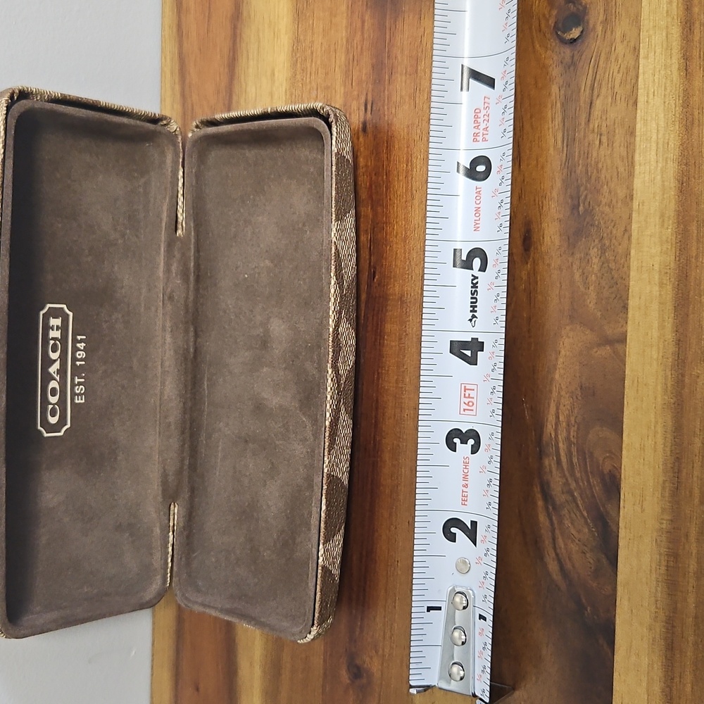 Vintage Coach Tan and Brown Signature Glasses Sunglasses Hard Case - Picture 4 of 6